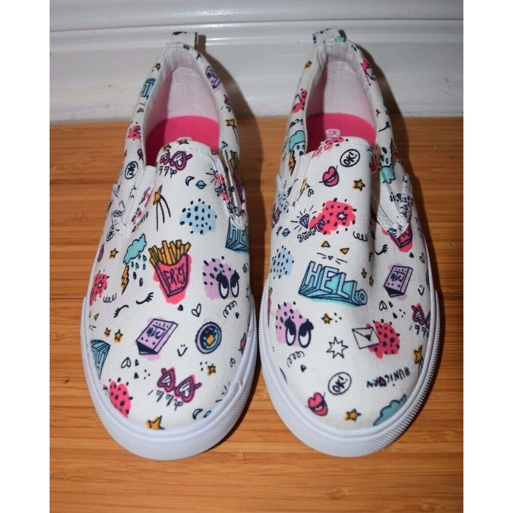 EEUC GYMBOREE COSMIC CLUB WHITE TENNIS SHOES SNEAKERS SIZE YOUTH GIRL SIZE 2